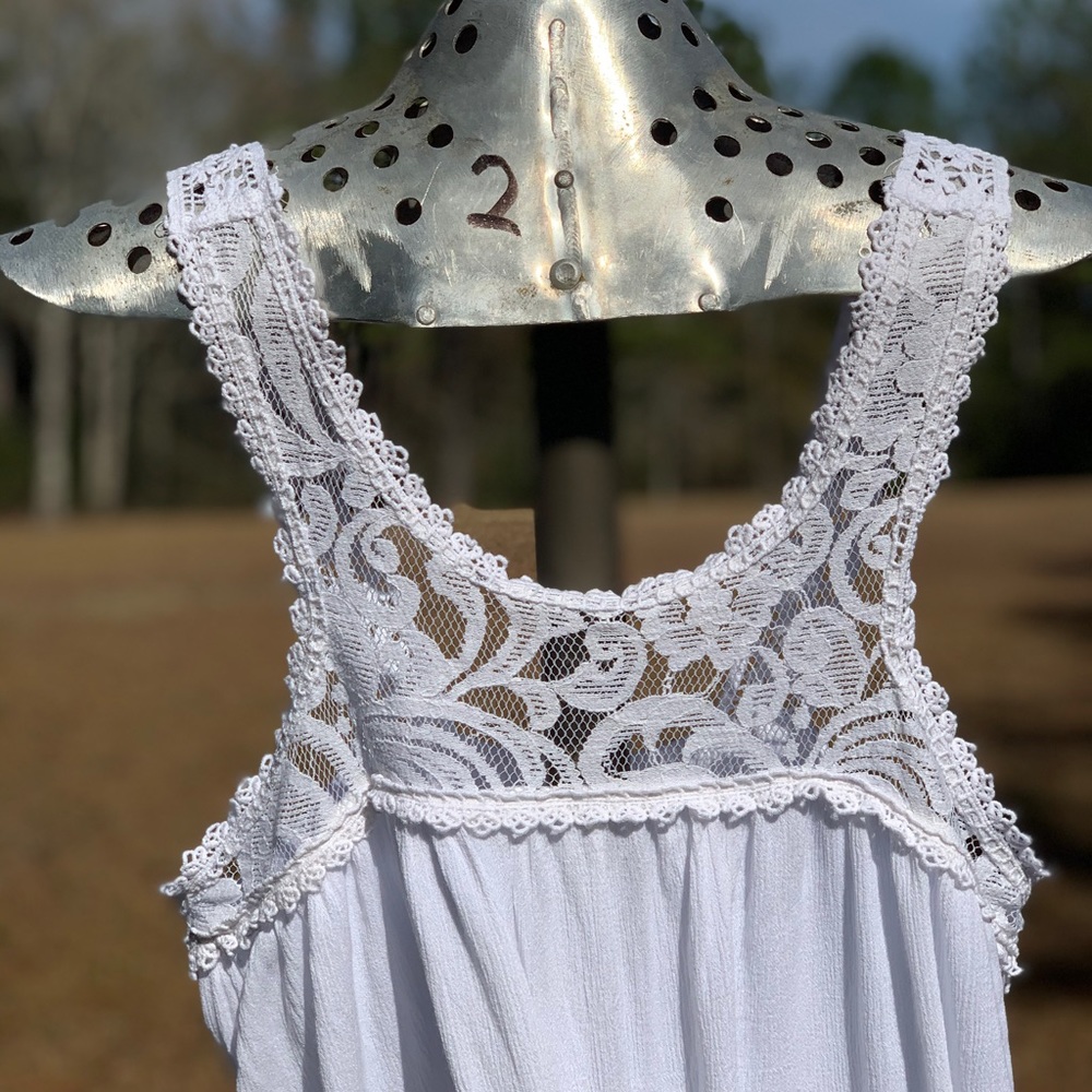 White Lace Maxi Dress Flying Tomato Gauze medium